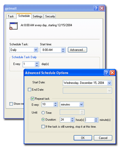 Scheduled Task Properties